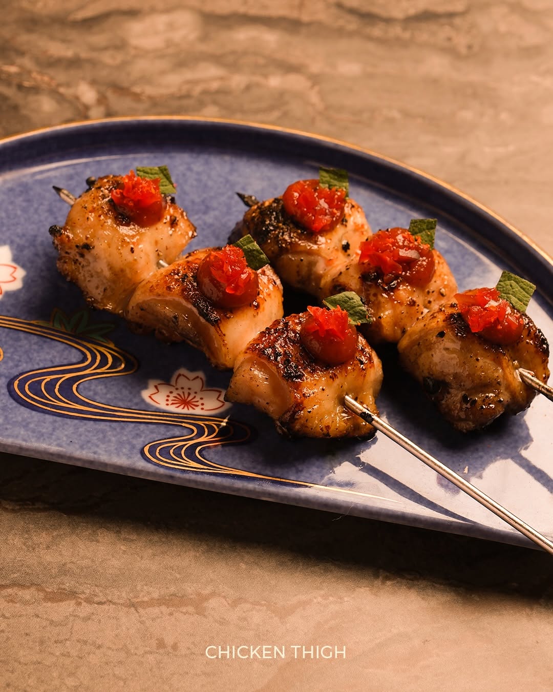 Chicken Thigh binchotan skewer